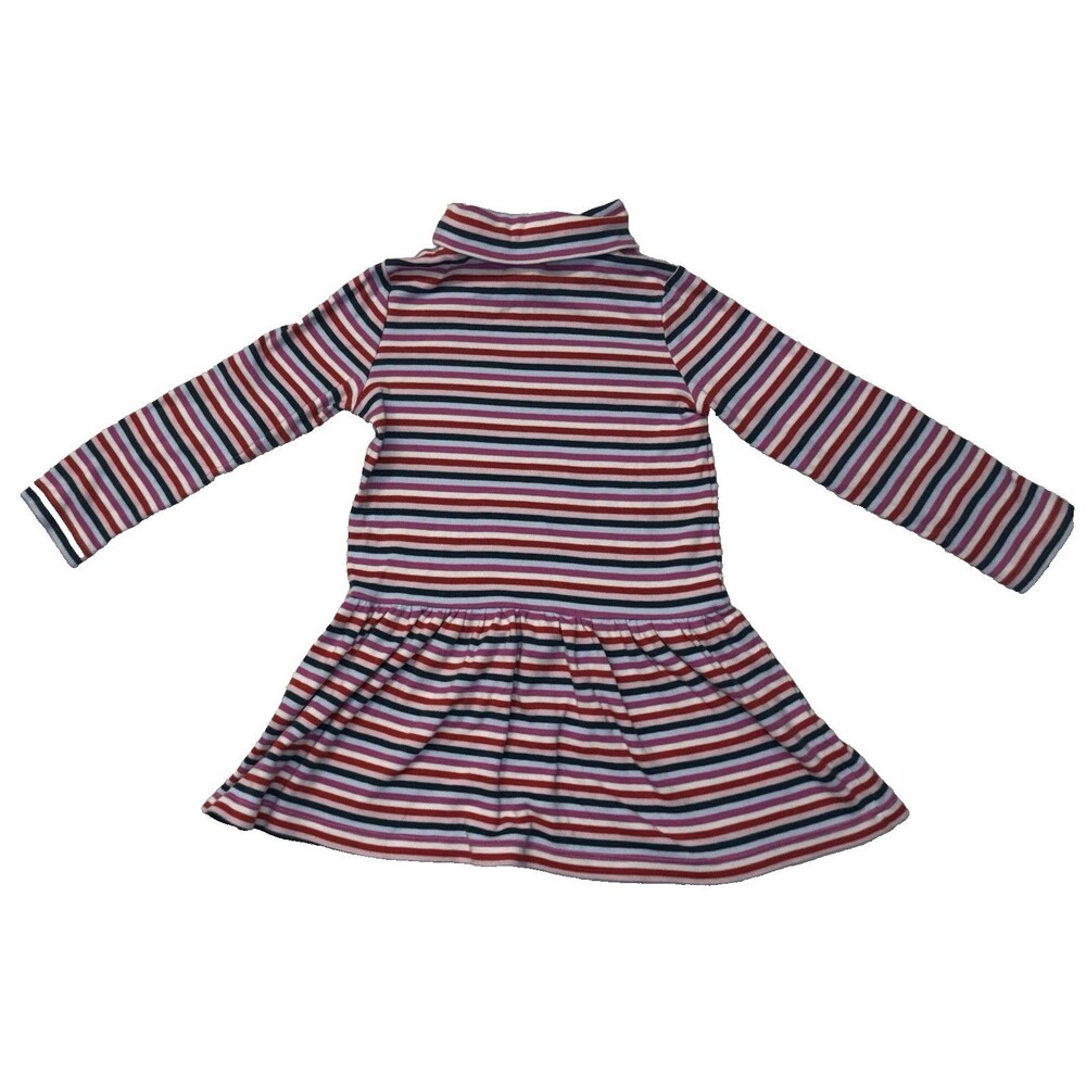 Hanna Andersson Long Sleeve Turtleneck Dress Size 5 Multicolor Red Pink Striped